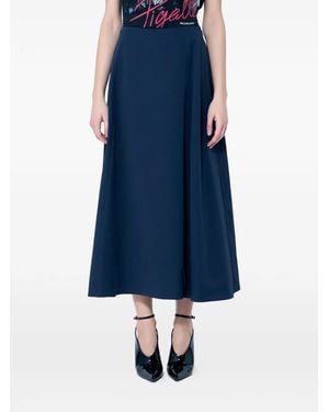 Balenciaga A-Line Midi Skirt - Blue
