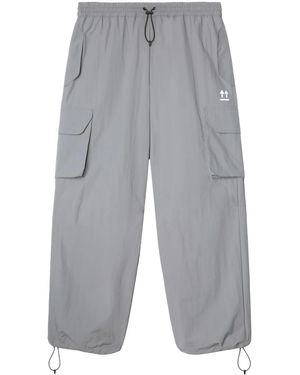 Off-White c/o Virgil Abloh Pantaloni Ampi Con Decorazione Logo - Grigio