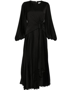 Acler Puff-Sleeves Satin Dress - Black
