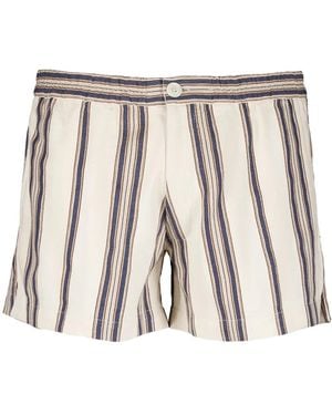 Marrakshi Life Striped Elasticated-Waist Shorts - Natural