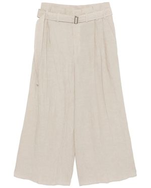 Forme D'expression Pantalones Anchos Con Cinturón - Blanco