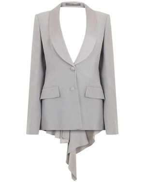 Alberta Ferretti Asymmetric-Hem Blazer - Gray