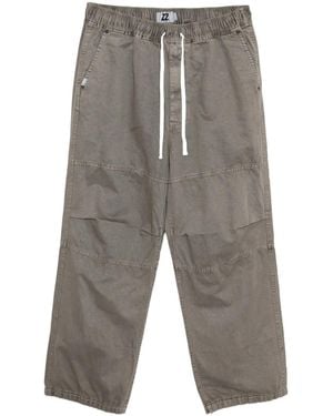 Izzue Panelled Drawstring Trousers - Grey