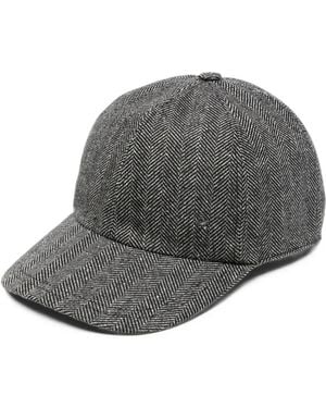 Lorena Antoniazzi Herringbone-Pattern Baseball Cap - Grey