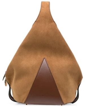 Stella McCartney Small Appaloosa Logo-Charm Suede-Effect Tote Bag - Brown