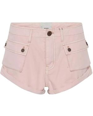 One Teaspoon Cadet Bandits Pocket Mini Shorts - Pink