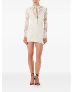 MANURI Minikleid Mit Schleifenkragen - Weiß
