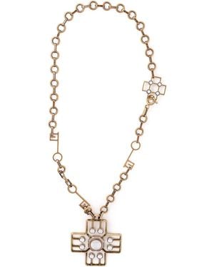 Lanvin Cross Pendant Necklace - Metallic