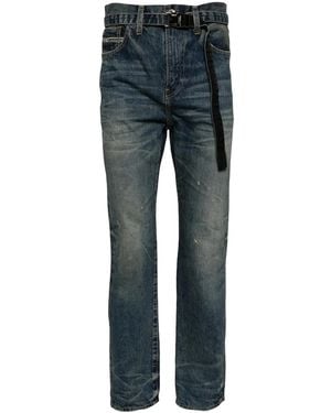 Sacai Washed Slim-Fit Jeans - Blue