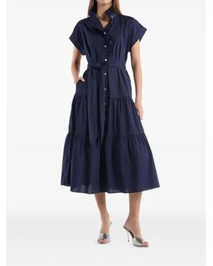 CHRISTY LYNN Jonah Ruffled Tiered Midi Dress - Blue