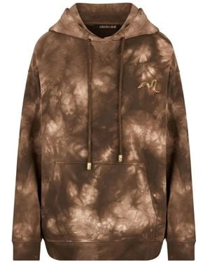 Roberto Cavalli Sudadera Con Capucha Y Motivo Tie-Dye - Marrón
