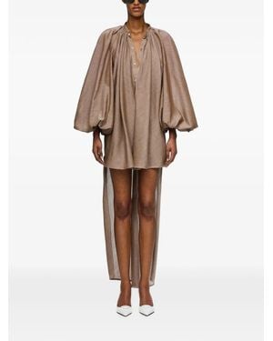 Marrakshi Life Mini The High-Low Touareg Balloon-Sleeve Dress - Natural