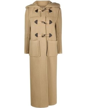 Prada Hooded Wool Coat - Natural