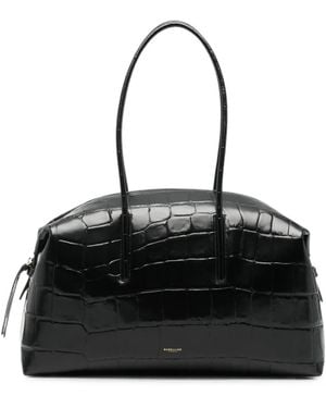 DeMellier Stockholm Croc-Effect Shoulder Bag - Black