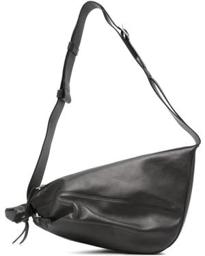 Sagan Furoshiki Folded Leather Shoulder Bag - Black