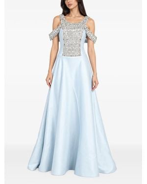 Loodyana Embellished Cold-Shoulder Maxi Dress - Blue