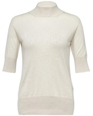 Jil Sander High-Neck Short-Sleeves Jumper - White