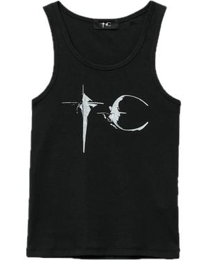 THUG CLUB Logo-Print Tank Top - Black