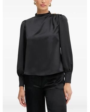 Fracomina Button Detail Blouse - Black