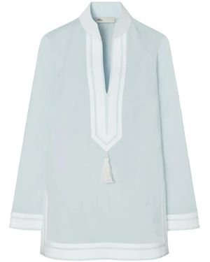 Tory Burch Tunique Tory En Coton - Blue