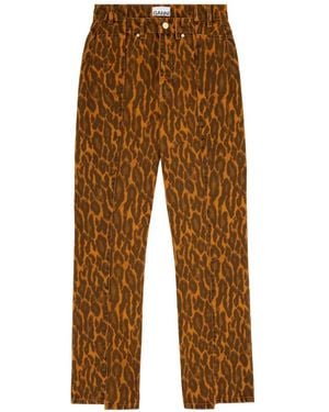Ganni Vaqueros Con Motivo De Leopardo - Neutro