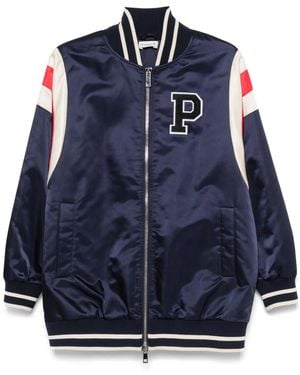 P.A.R.O.S.H. Nobody Logo-Patch Bomber Jacket - Blue