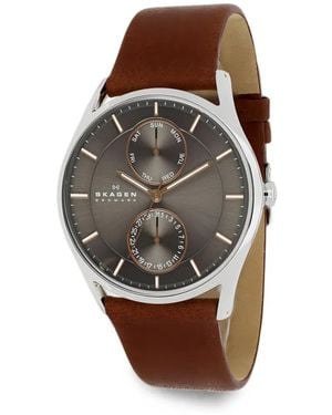 Skagen Holst Leather Watch - Grey