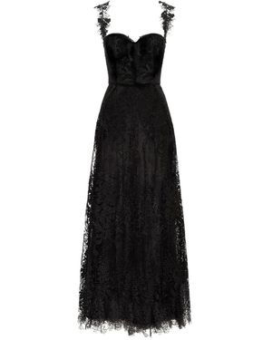 Oscar de la Renta Foxglove Guipure Dress - Black