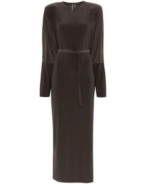 Norma Kamali Dolman Side-Slit Gown - Black