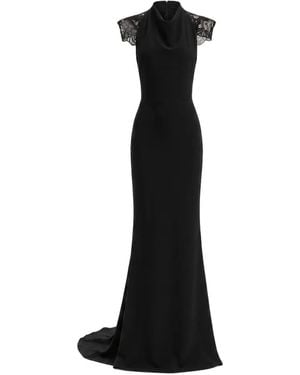 Gemy Maalouf Beaded High-Neck Dress - Black