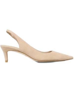 Stuart Weitzman Pointed-Toe Slingback Pumps - Natural
