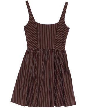 Patrizia Pepe Striped Mini Dress - Brown