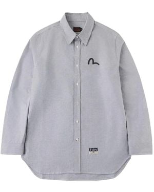 Evisu Seagull-Print Cotton Shirt - Grey