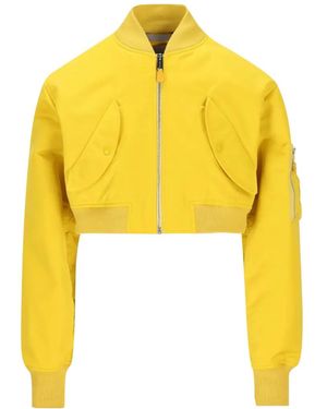Balenciaga Cropped Bomber Jacket - Yellow