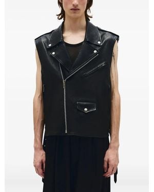 Ann Demeulemeester Faltin Sleeveless Biker Jacket - Black