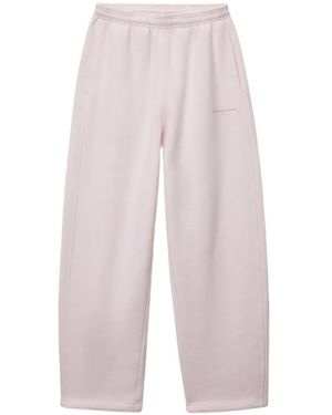 Alexander Wang Crystal Hotfix Mid-Rise Relaxed Sweatpant - White