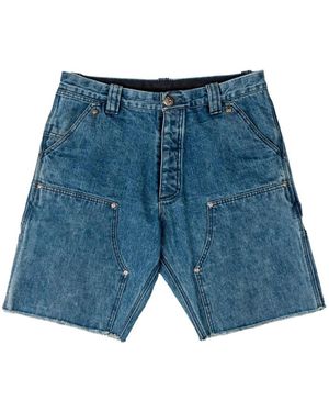 Chrome Hearts Double-Knee Denim Shorts - Blue