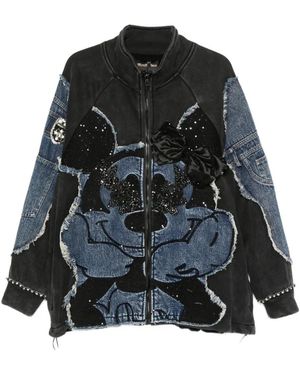 MINIME Oversized Sequin-Embellished Patchwork Jacket - Black