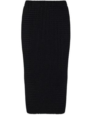 Issey Miyake Pleated Midi Skirt - Black