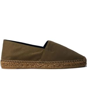 Saint Laurent Logo-Embroidered Round-Toe Espadrilles - Brown