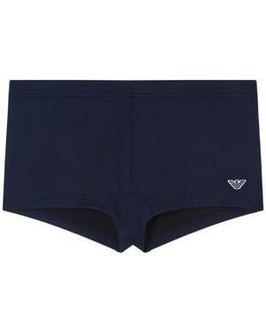 Emporio Armani ロゴ トランクス水着 - ブルー