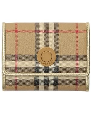 Burberry Small Check Folding Wallet - Natural
