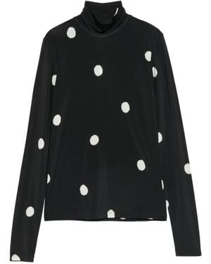 Christian Wijnants Tugal Polka-Dot High-Neck Top - Black