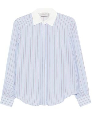 ERMANNO FIRENZE Vertical-Stripe Long-Sleeve Shirt - White