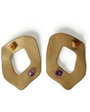 Twinset Oval Earrings - Metallic