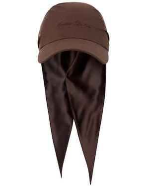 Manière De Voir Arianne Linen Bandana Cap - Brown