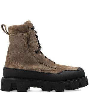 Moncler Peak-Path Suede Lace-Up Boots - Brown
