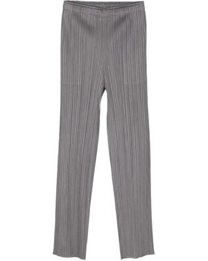 Pleats Please Issey Miyake Plissé-Effect Trousers - Grey