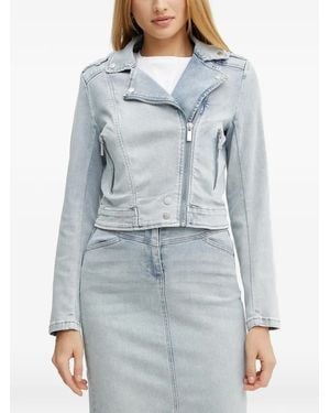 Morgan Vammy Jeansjacke Im Bikerstil - Blau