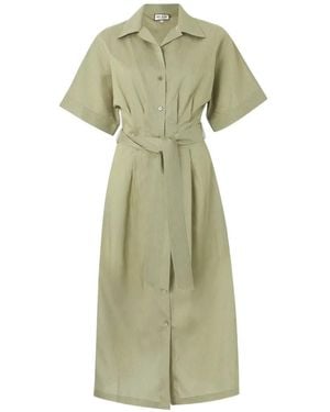 Paul & Joe Portofino Pinstriped Midi Dress - Green